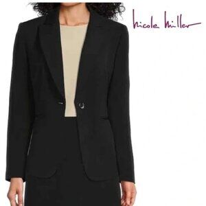 Nicole Miller Notched Lapel Black Jacket